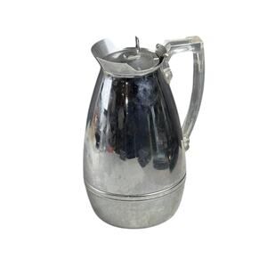 Thermos Carafe Chrome w. Lucite Clear Handle, 1 Qt. Model 2585 Vintage